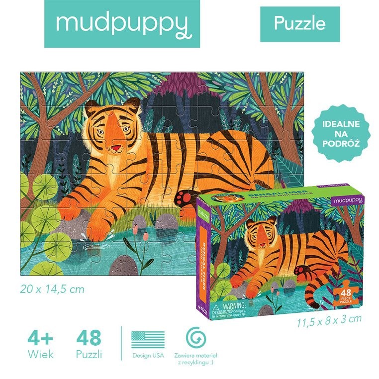Mudpuppy Puzzle Tygrys bengalski 48el 4+