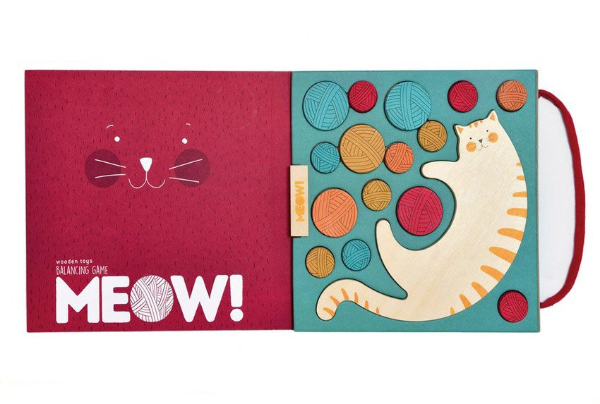 Londji Drewniana Zabawka Balansująca Kotek Meow 3+