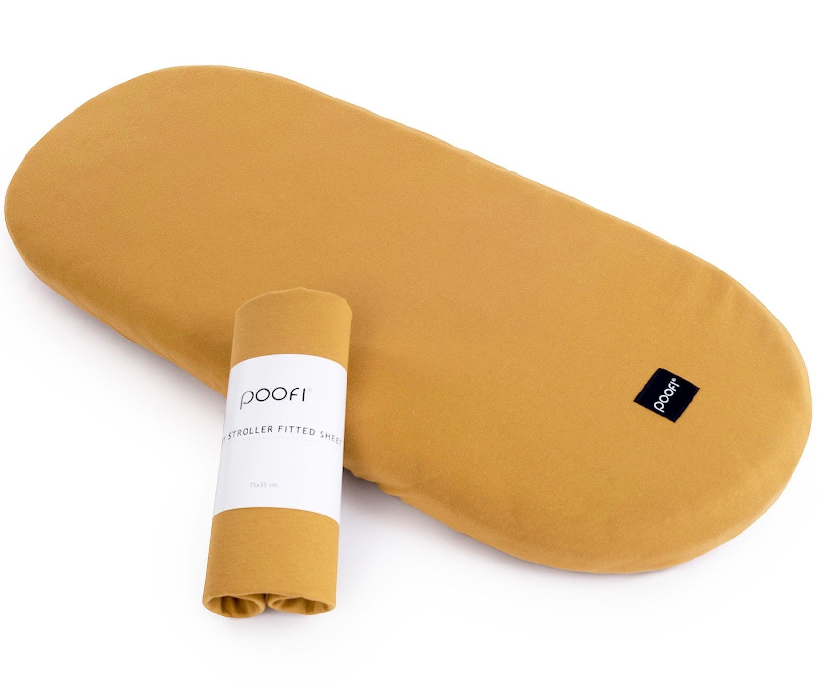 Poofi Prześcieradło do gondoli Organic Musztardowe 35x75cm