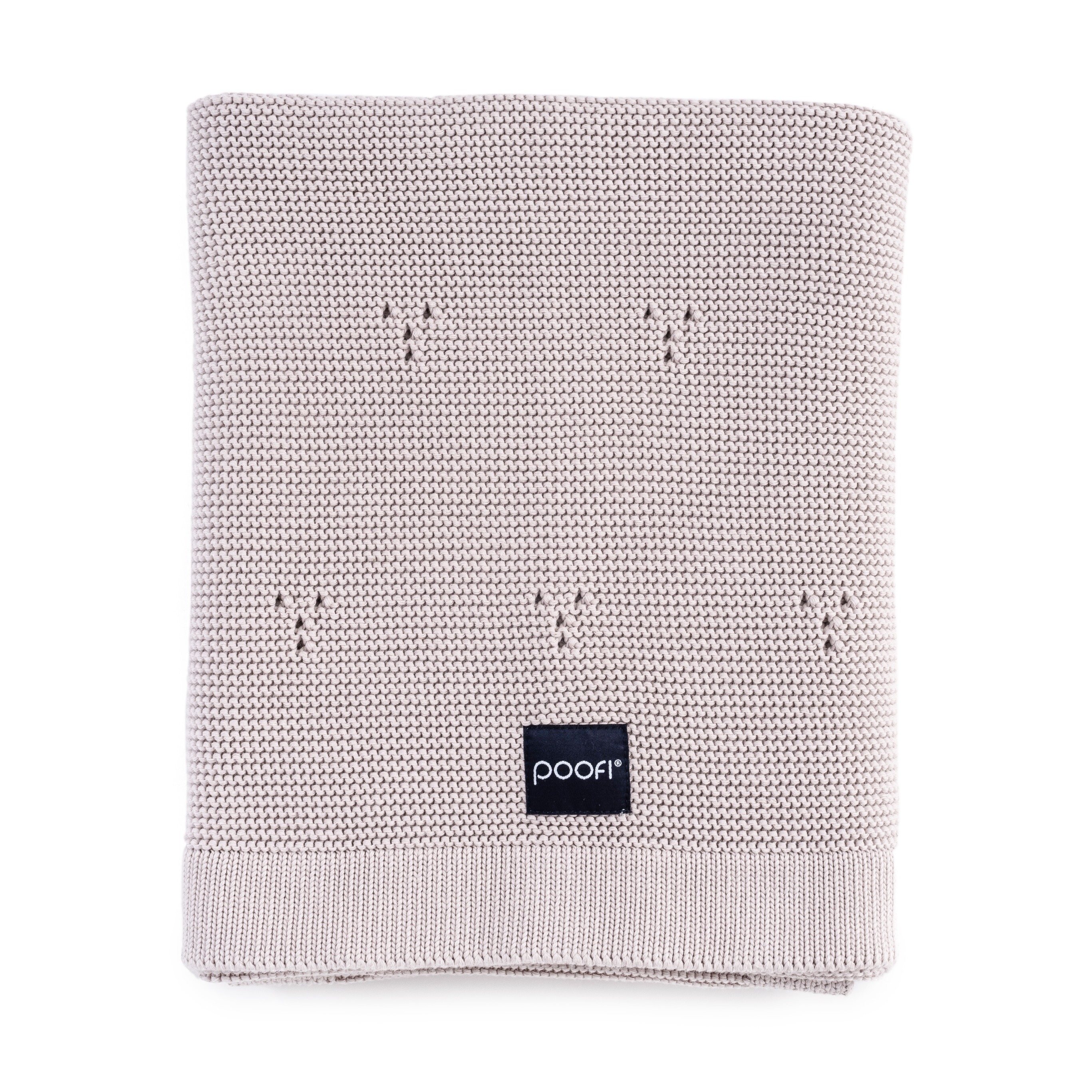 Poofi Kocyk bawełniany Paris jasny beż 80x100cm