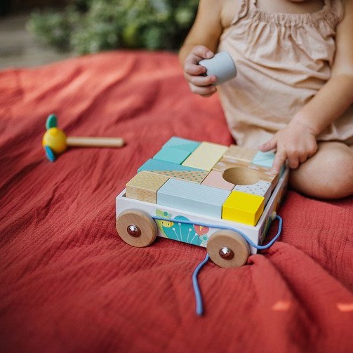 Janod Klocki Drewniane Do Ciągnięcia 30el 18m+