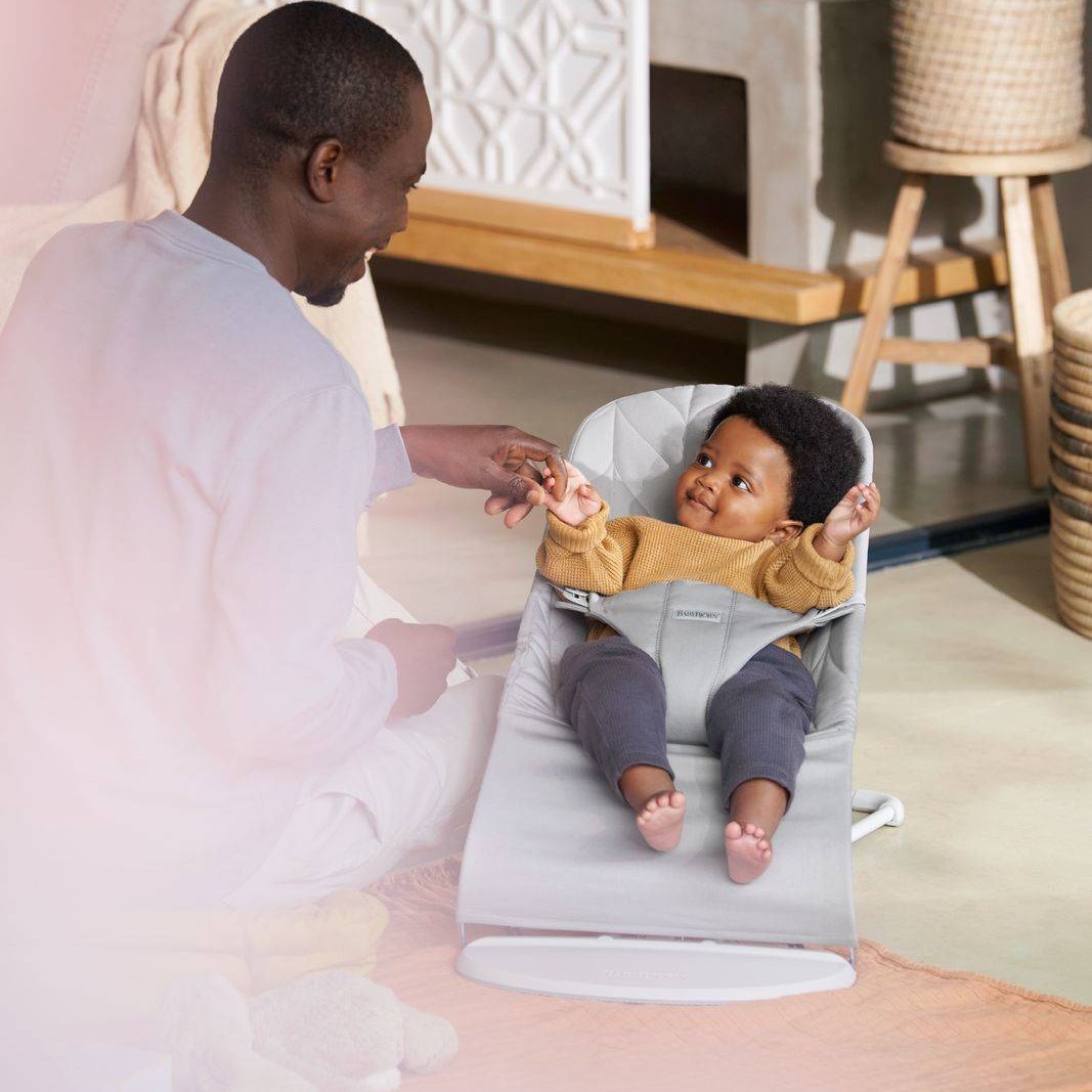 BabyBjorn Leżaczek BLISS COTTON 3-12m Jasny Szary