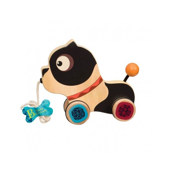 Btoys Piesek Drewniany do Ciągnięcia 18m+