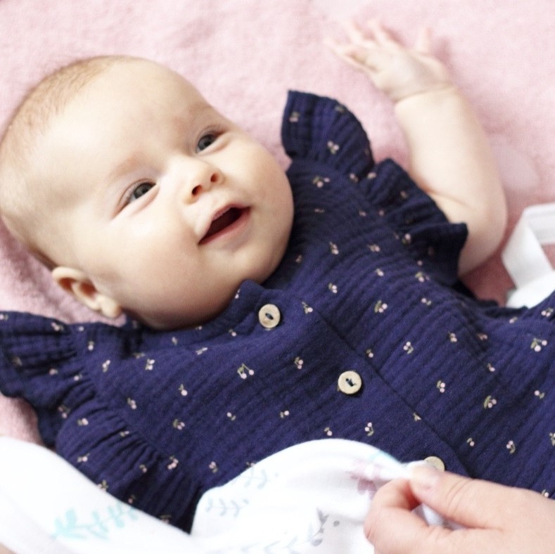 Pink no more Rampers wiśniowe granatowe 80