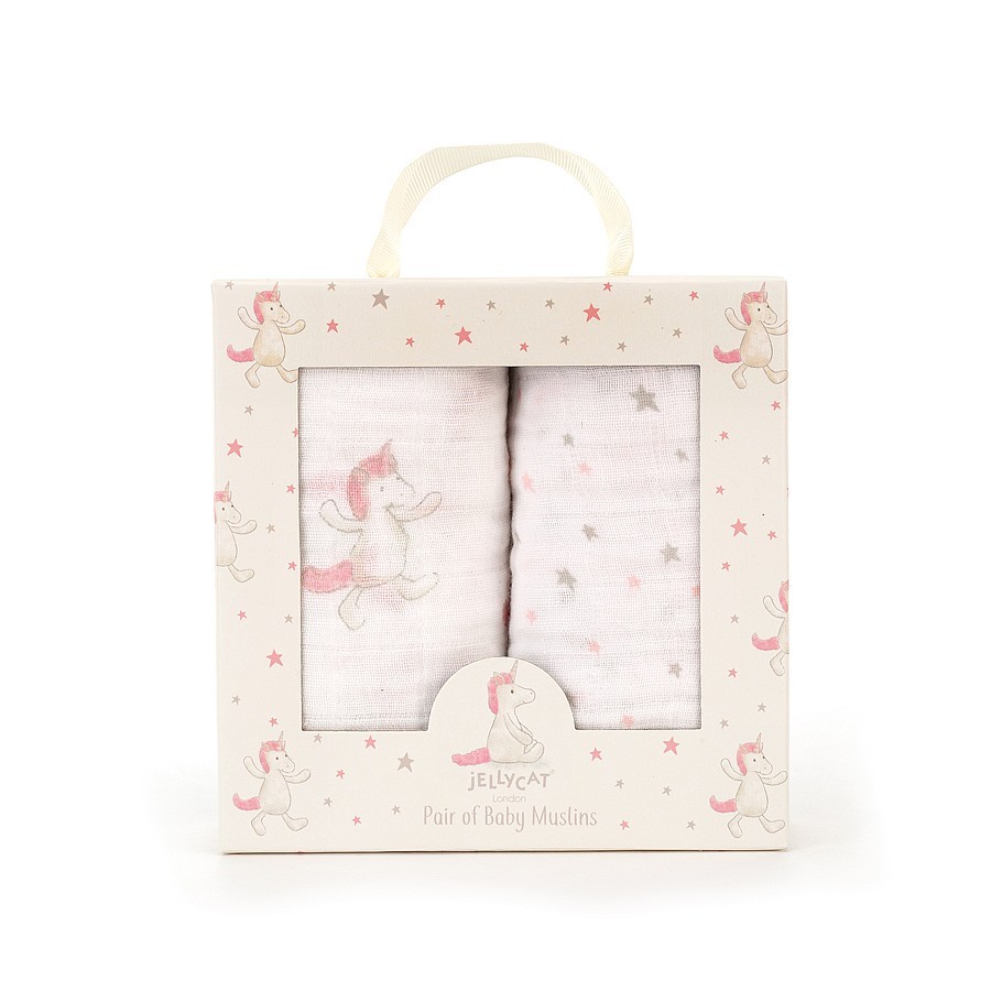 Jellycat Muślinowe Pieluszki B.UNICORN 2 szt. 70x70