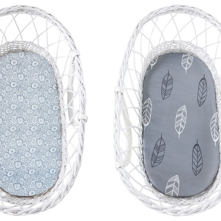 Sleepee Prześcieradło do gondoli We Care 2-pak 0+ Grey/Piórka