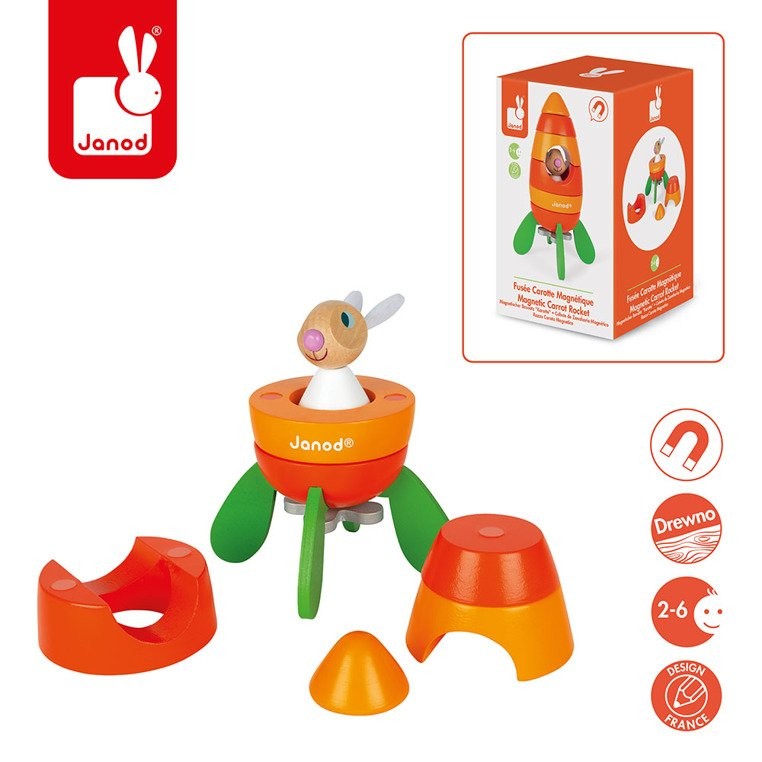 Janod Rakieta Magnetyczna z Królikiem 2+ lat