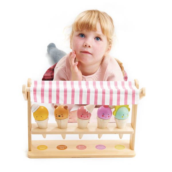 Tender Leaf Toys, Mini lodziarnia z lodami w rożkach