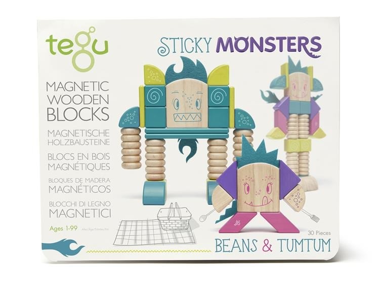 Tegu Klocki Magnetyczne STICKY MONSTERS Beans & Tumtum 1+