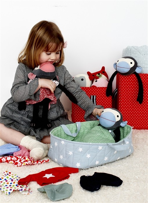 Lalka Małpka Frida Ręcznie Robiona 0+ | Edukacyjna