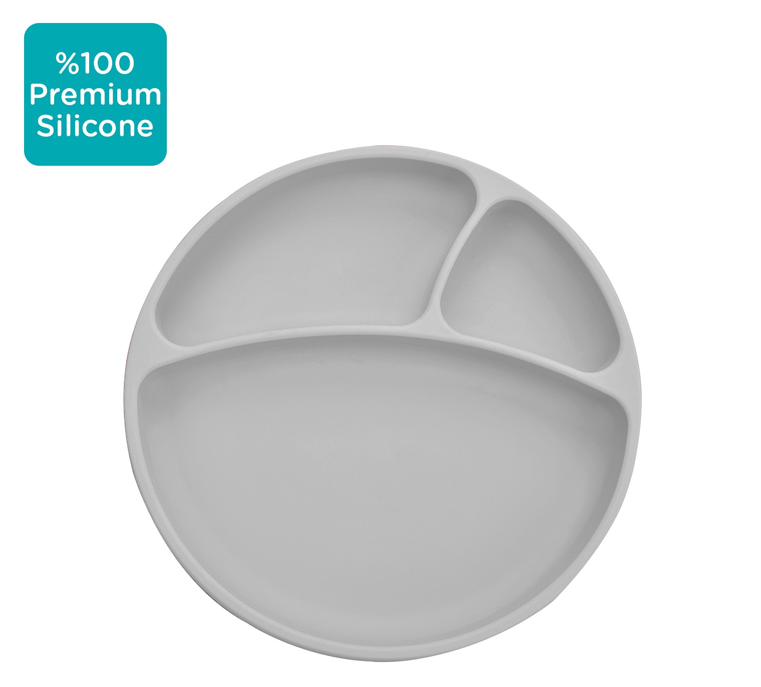 Minikoioi Talerzyk Silikonowy z Przyssawką Szary 6m+