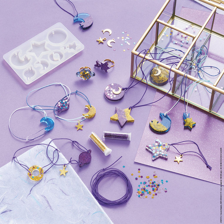 Janod Zestaw Biżuteria Żywica Galaktyka 8+