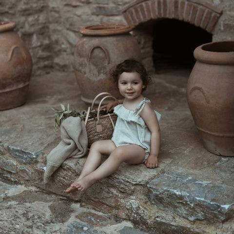 My Memi Kocyk Bawełna Organiczna 80x100 Jasnoszary 0+