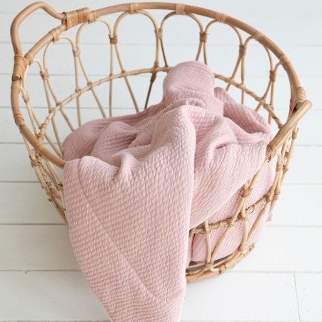 Little Dutch Śpiworek bawełniany Pure pink 110 cm