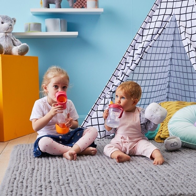 B.Box Tritanowa butelka ze słomką 450 ml, lemon sherbet 9m+