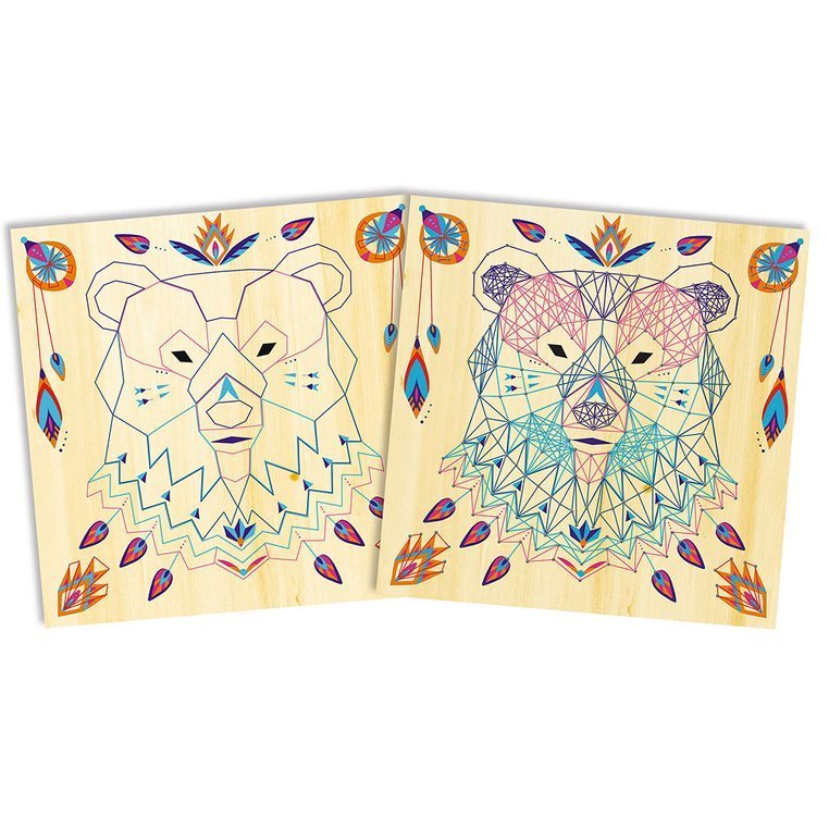 Janod Zestaw Kreatywny Przeplatanka 3D String Art Zwierzęta 8+