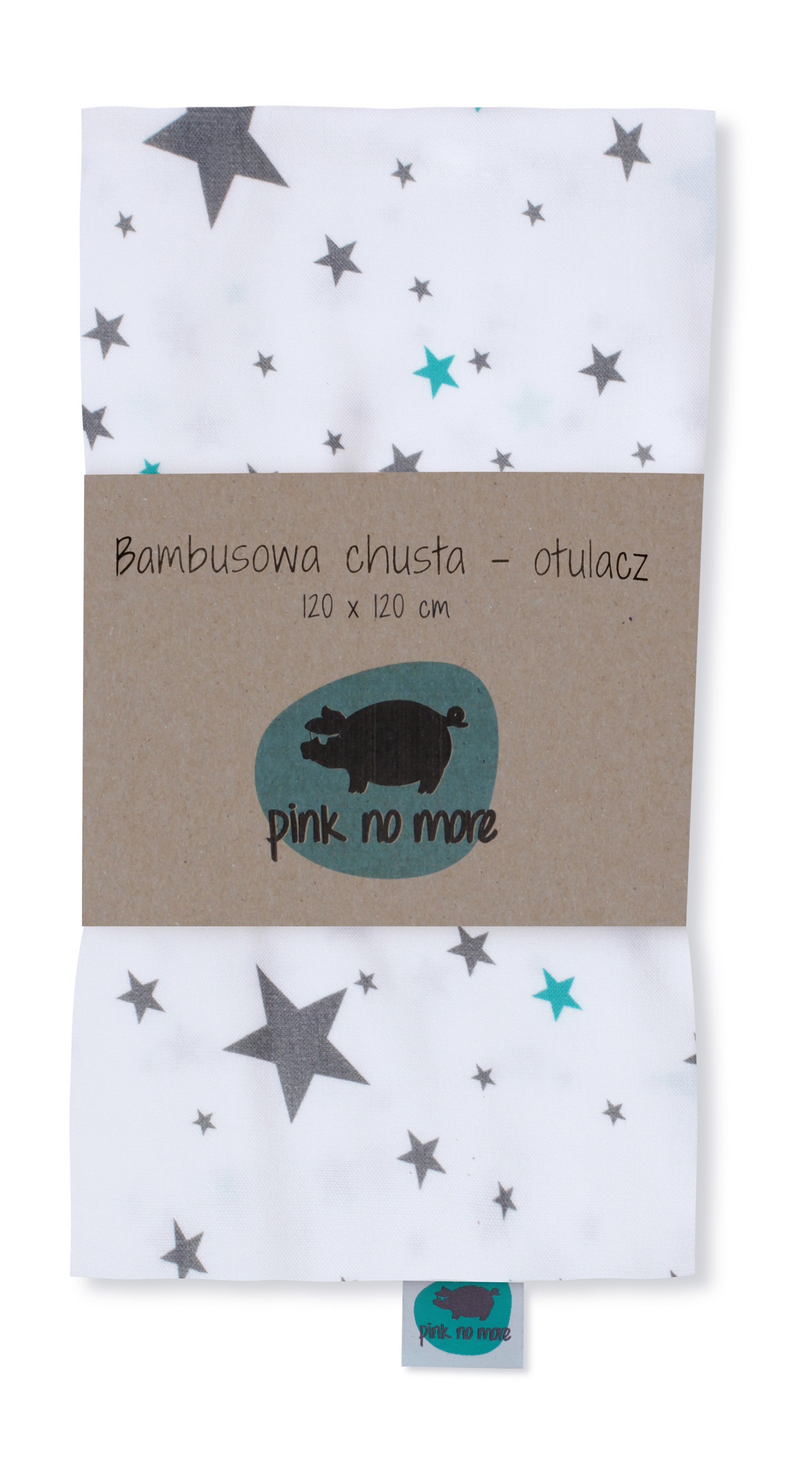 Pink No More Chusta Bambusowa Gwiazdy 120x120cm Premium