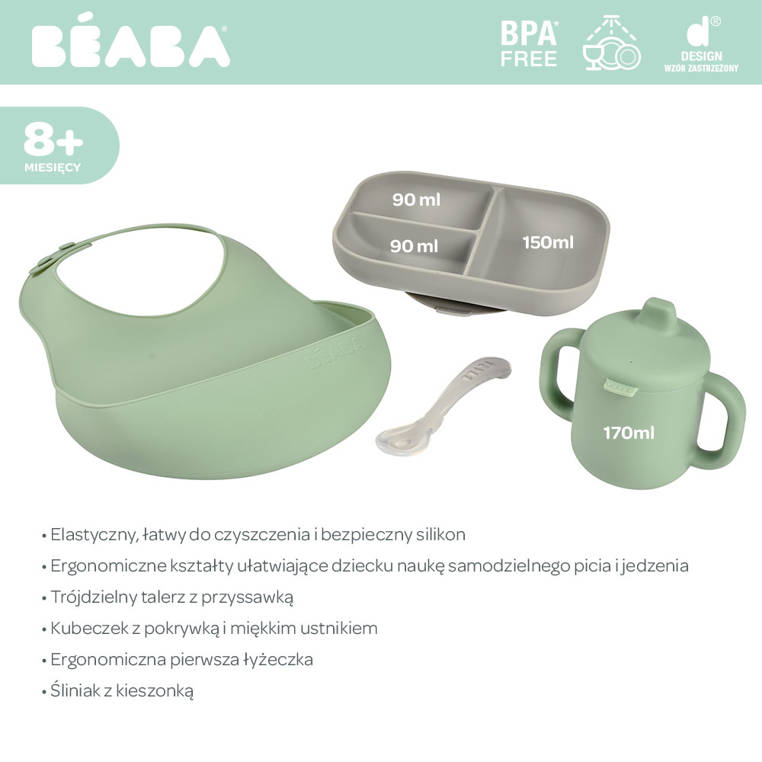 Beaba Silikonowy Zestaw Do Posiłków dla Dzieci 6m+