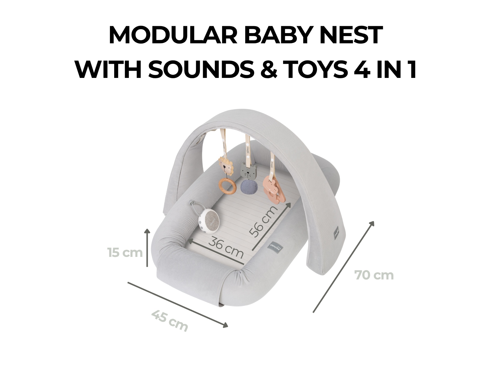 Sleepee Gniazdko Niemowlęce Modularne 2w1Odpinane Boki Różowe