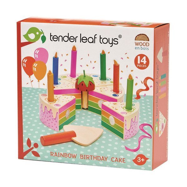 Tender Leaf Toys, Tęczowy, drewniany tort urodzinowy