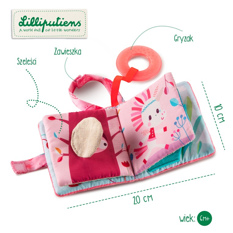 Lilliputiens Książeczka Sensoryczna Jednorożec Louise 6m+