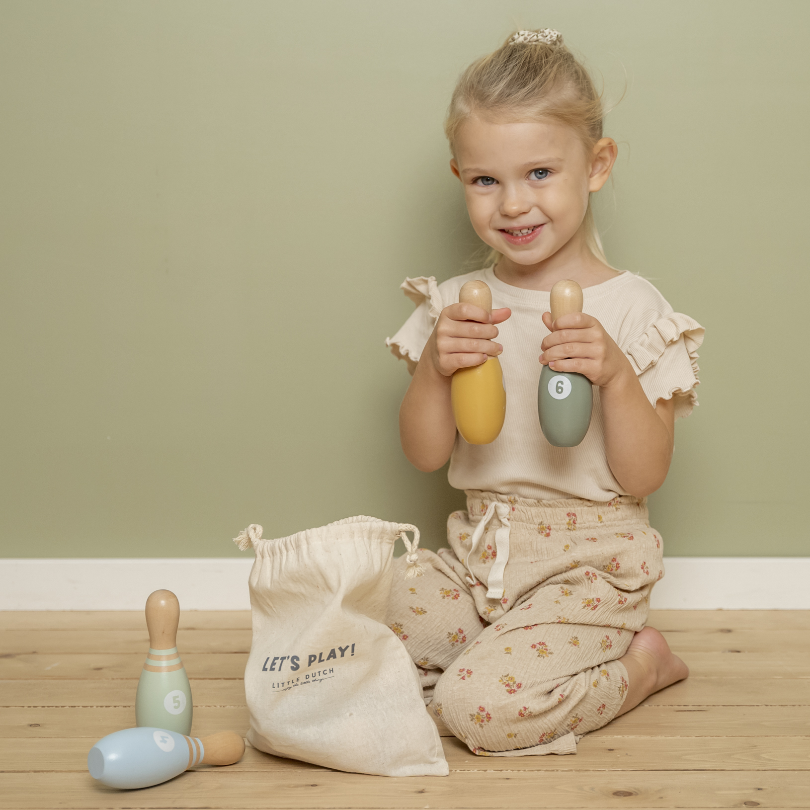 Little Dutch Kręgle dla dzieci Drewniane 6+m