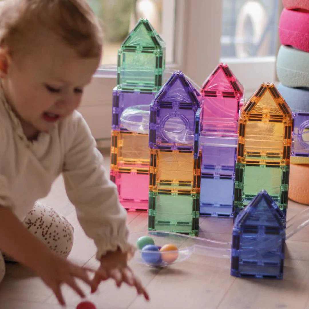 Cleverclixx Klocki Magnetyczne Ball Run Pastel 70 El. 3+