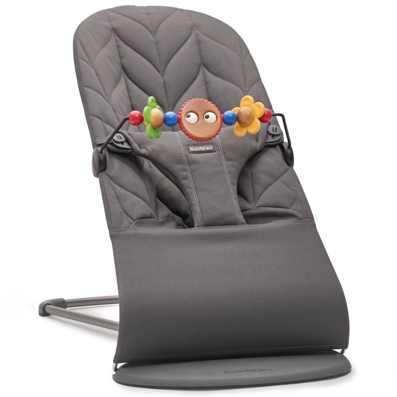 BabyBjorn Leżaczek Bliss Cotton Antracyt + Zabawka Googly Eyes