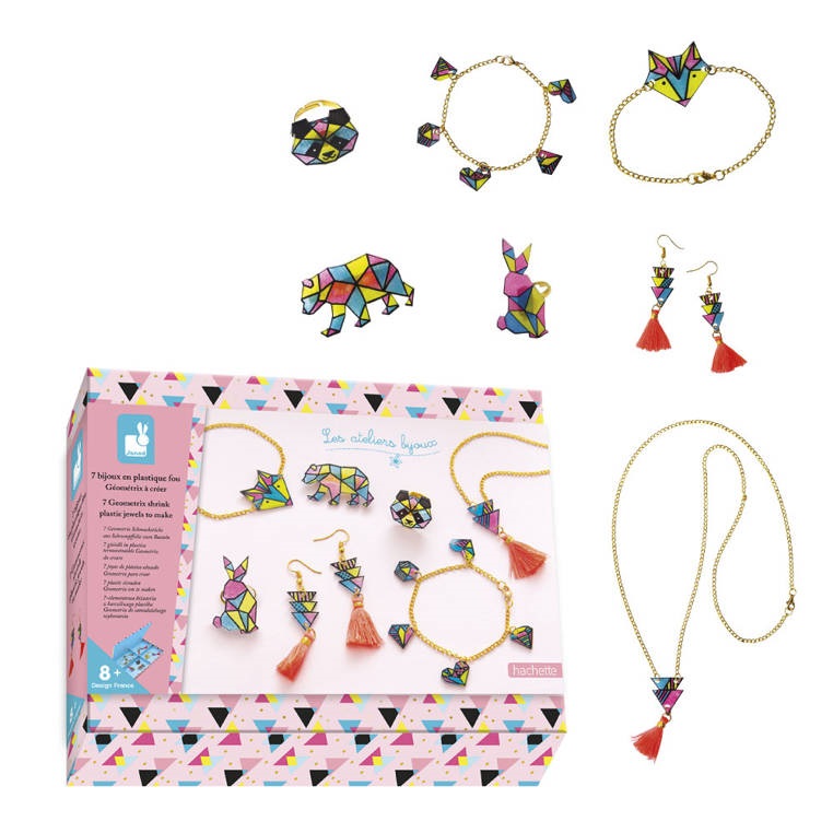 Janod Zestaw Biżuteria Kurczliwy Plastik Geometrix 8+