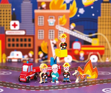 Janod Strażacy Zestaw Drewniany 8 el. 3+