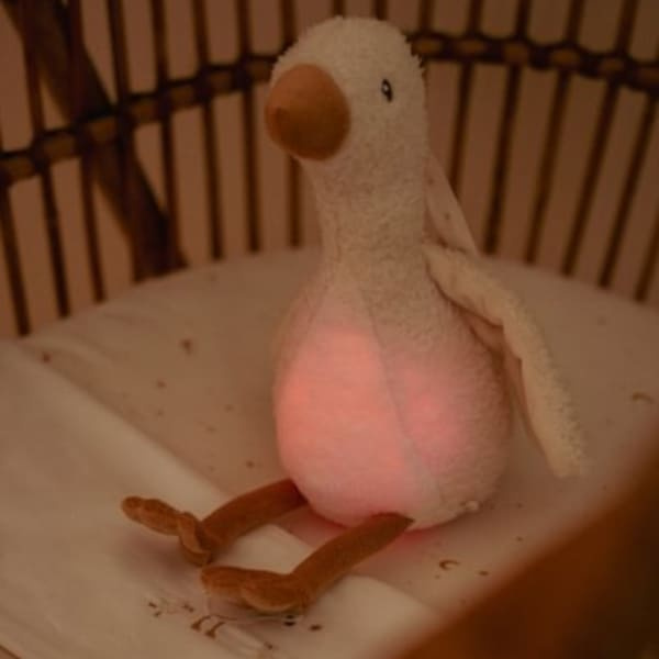 Little Dutch – Gąska interaktywna Newborn Naturals – przytulanka z lampką i dźwiękiem 0+