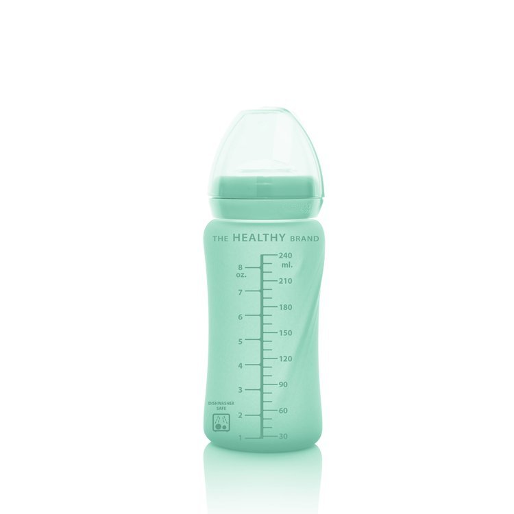 Everyday Baby, Szklany bidon ze słomką 240 ml - miętowy