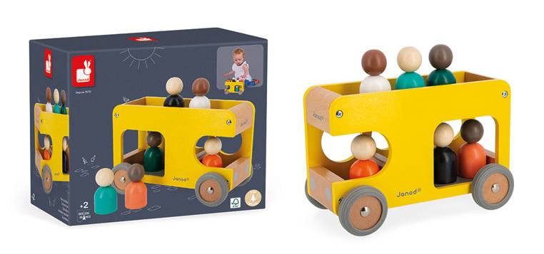Janod Autobus Szkolny Drewniany 2+