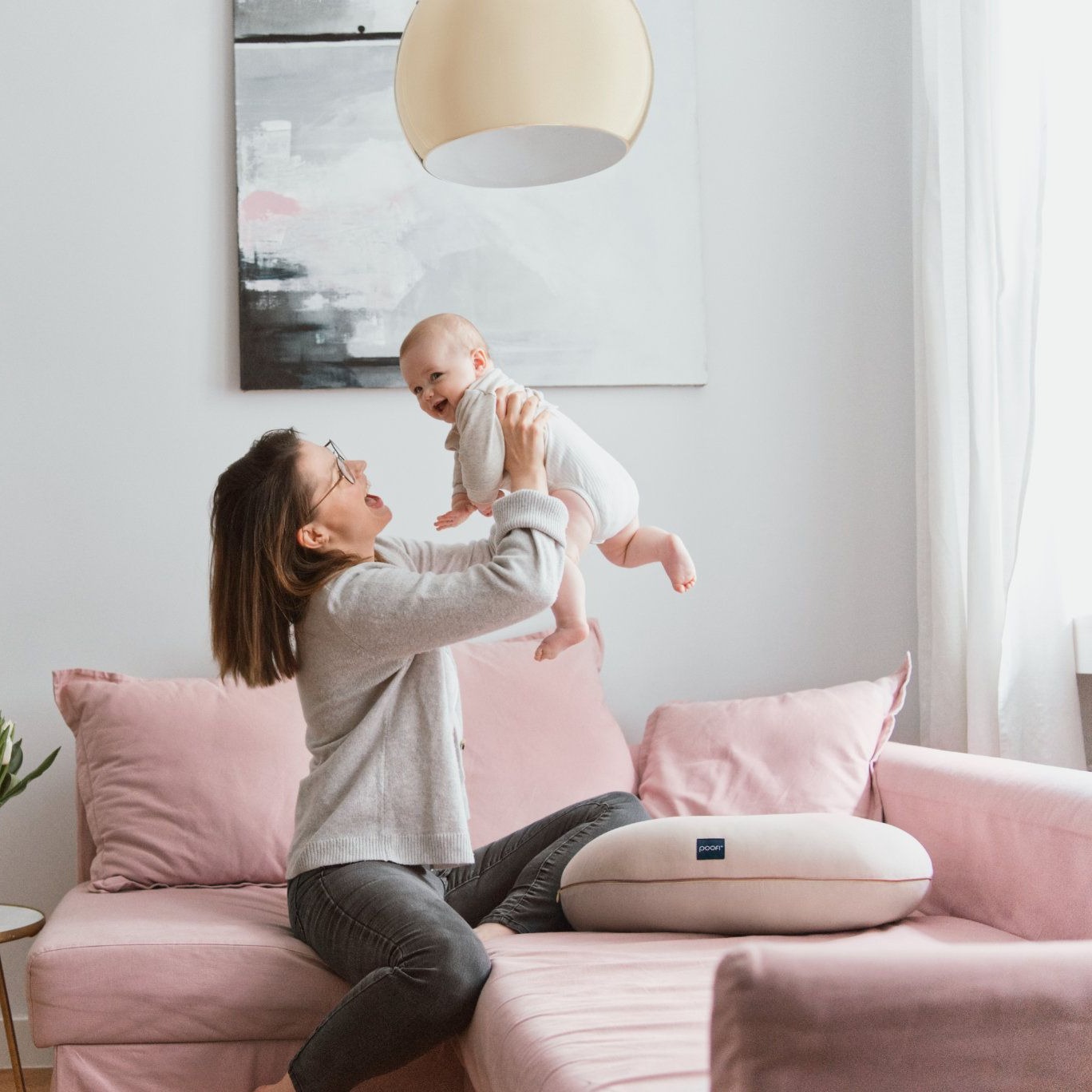 Poofi Poduszka do karmienia Organic - latte 50x60cm