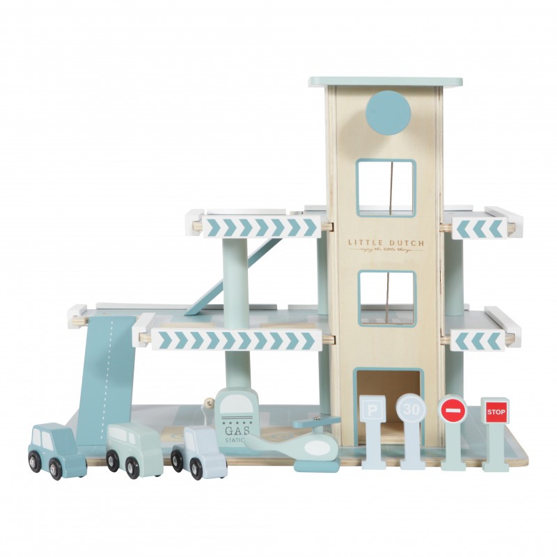 Little Dutch Drewniany Garaż Pastelowy 3+