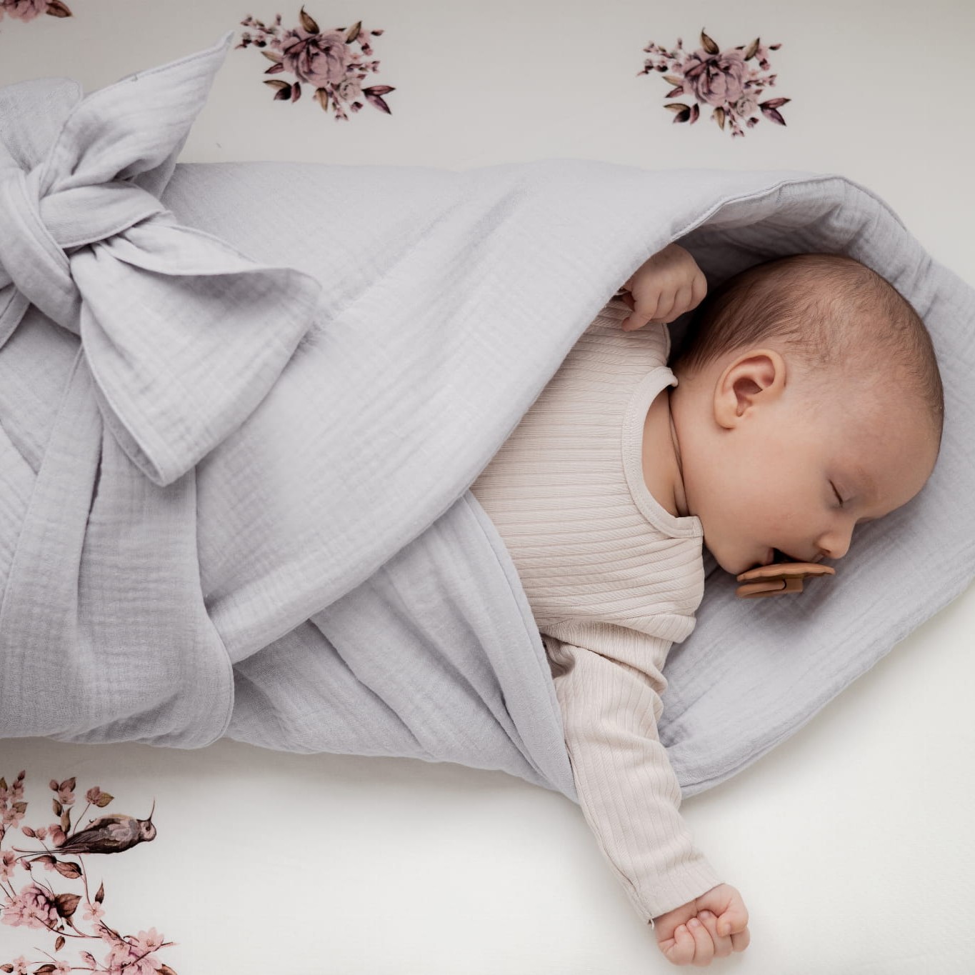 Sleepee Rożek Muślinowy Ocean Green 0+ | Certyfikat Oeko-Tex