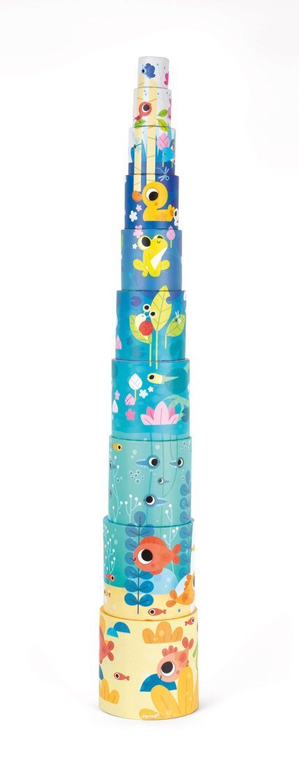 Janod Piramida Wieża Okrągła 10 Kostek Staw 1+