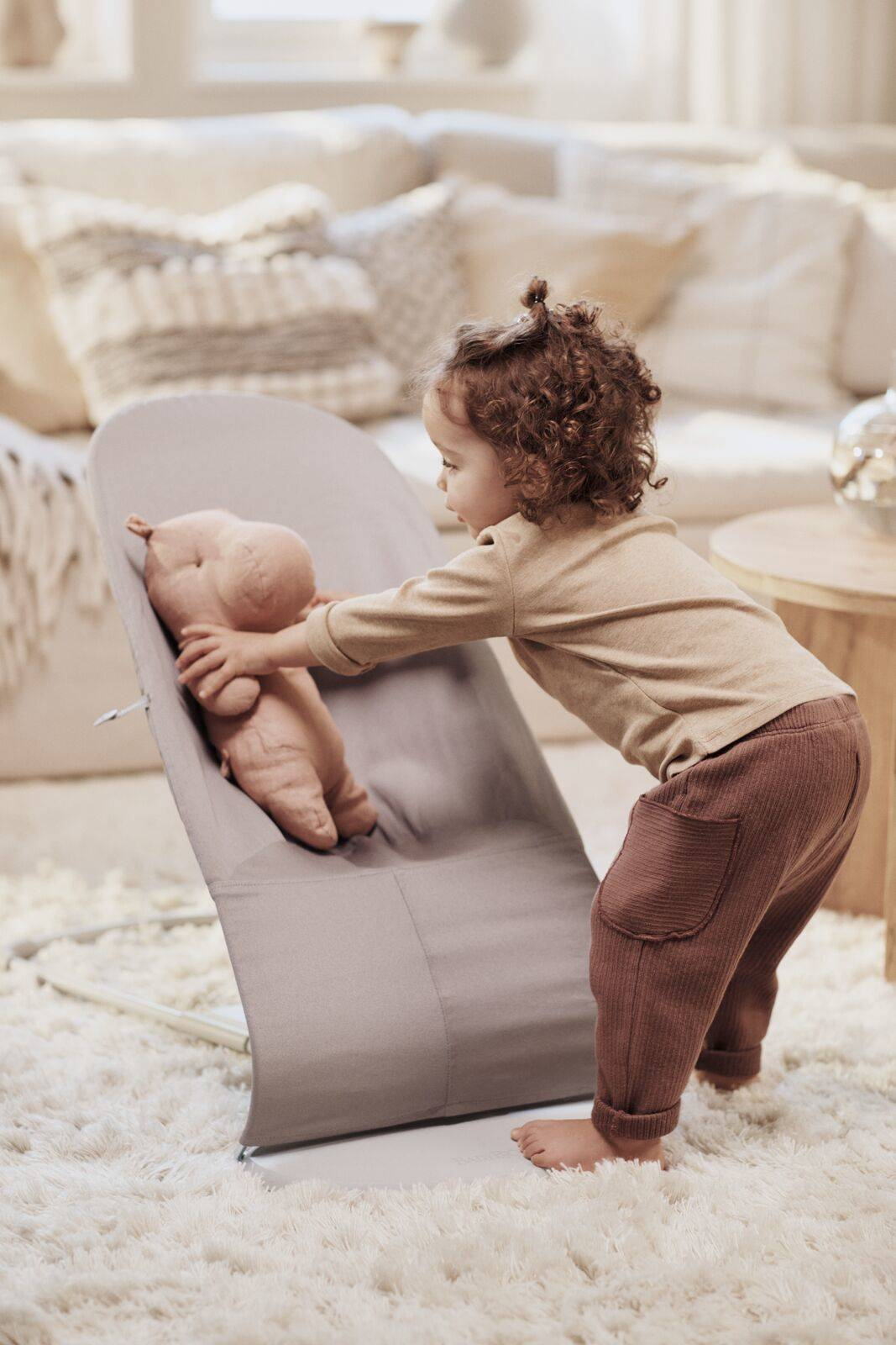 BabyBjorn Leżaczek Bliss Woven Piaskowoszary