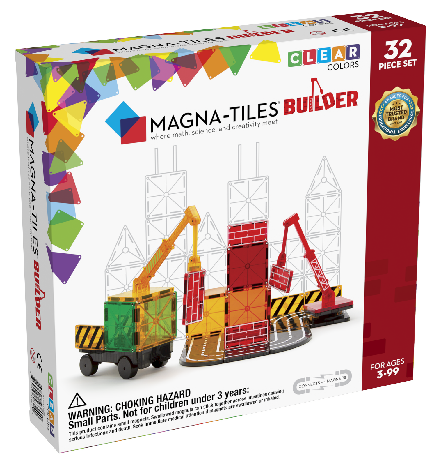 Magna-Tiles Klocki Magnetyczne Builder 32 el. 3+