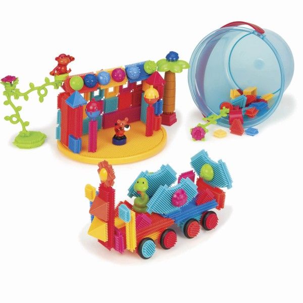 Klocki jeżyki - zestaw dżungla - 128 elementów w dużym wiadrze