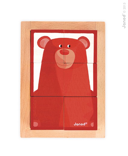 Janod Klocki Puzzle Baby Forest 6 el. 1+