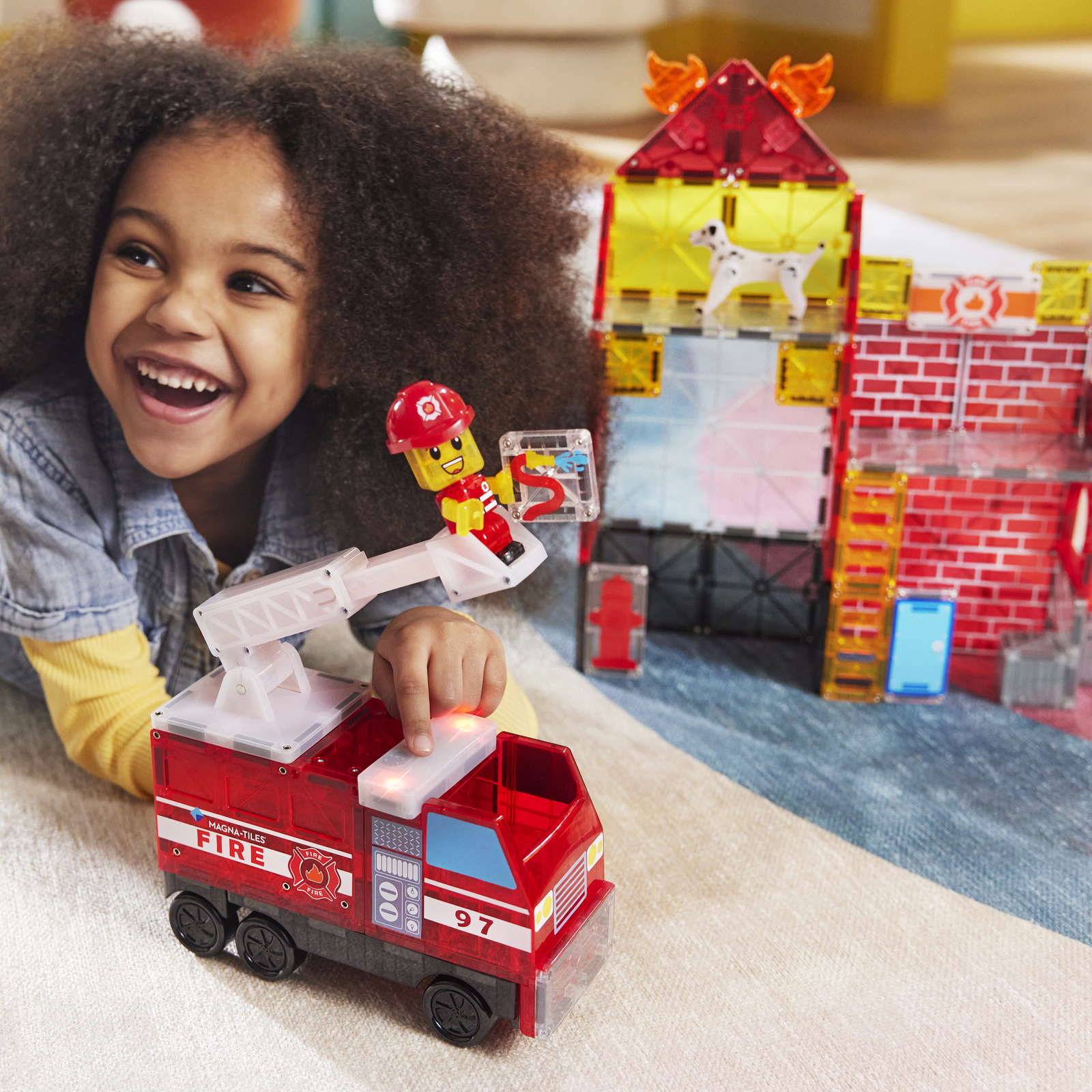 Magna-Tiles Klocki Magnetyczne Stacja Strażacka 50el 3+
