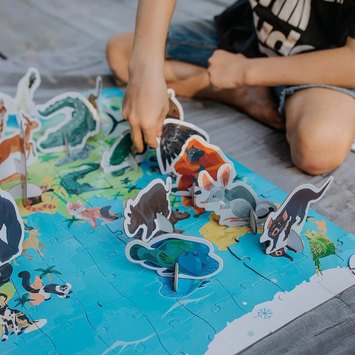 Janod Puzzle Edukacyjne 3D Zagrożone gatunki 200 el. 6+