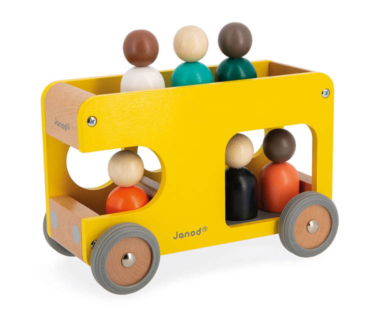 Janod Autobus Szkolny Drewniany 2+