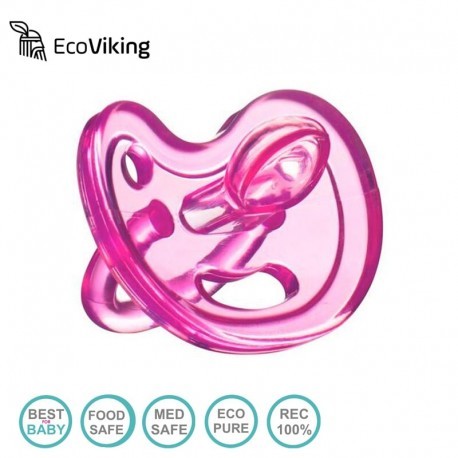 Eco Viking Smoczek Uspokajający SiliMed Pink 6m+