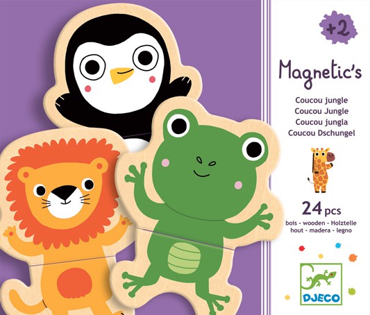 Djeco Magnetyczne Puzzle Drewniane Dżungla 2el 18m+