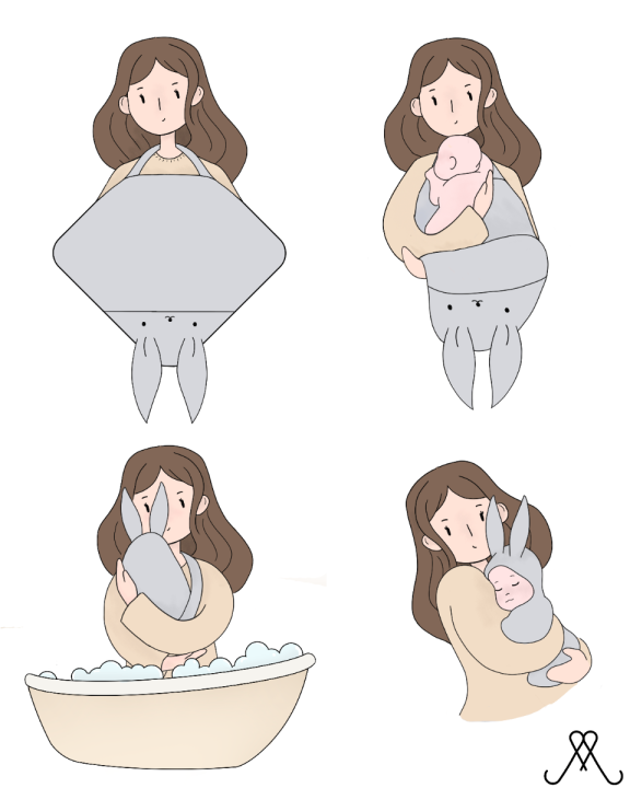 My Memi Ręcznik Bambusowy Cream Sheep 85x85cm