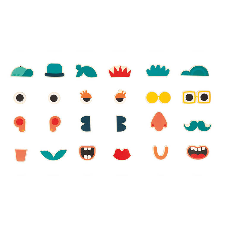 Janod,  Magnesy 24 szt Portrety