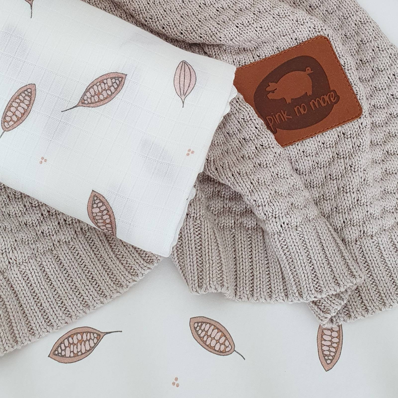 Otulacz Muślinowy Pink No More Cocoa 100x120 cm