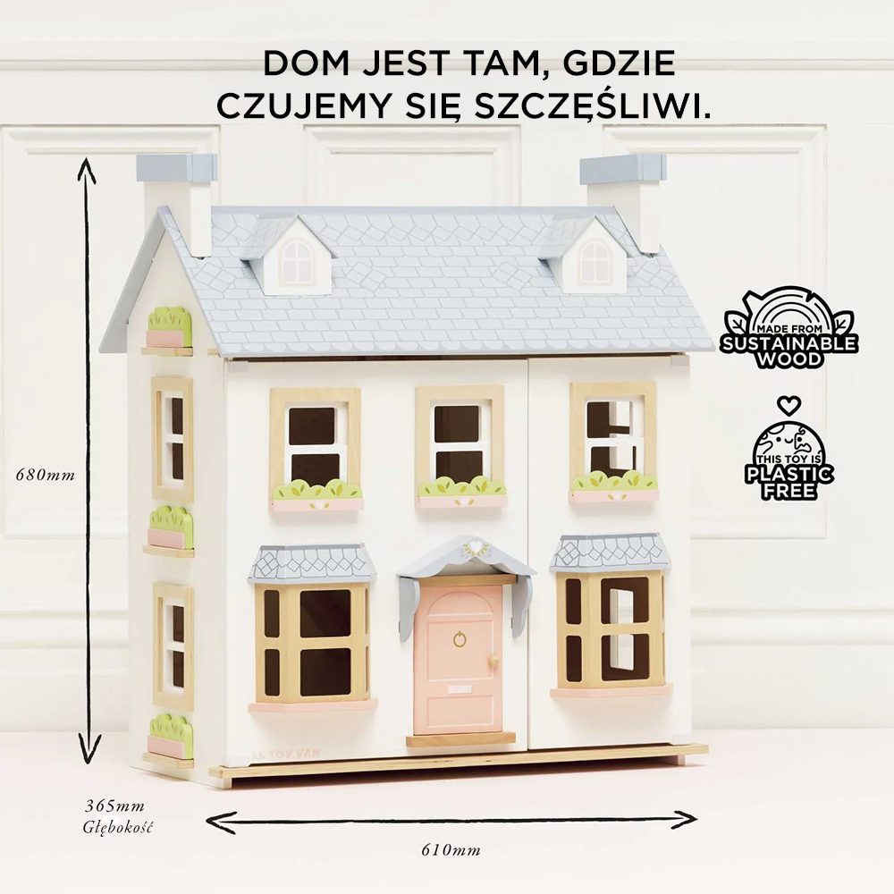 Le Toy Van – Drewniany domek dla lalek Mayberry Manor FSC – 3+